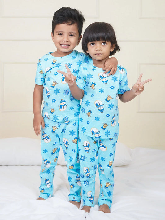 Blue Snowman Pyjama Set (Unisex)