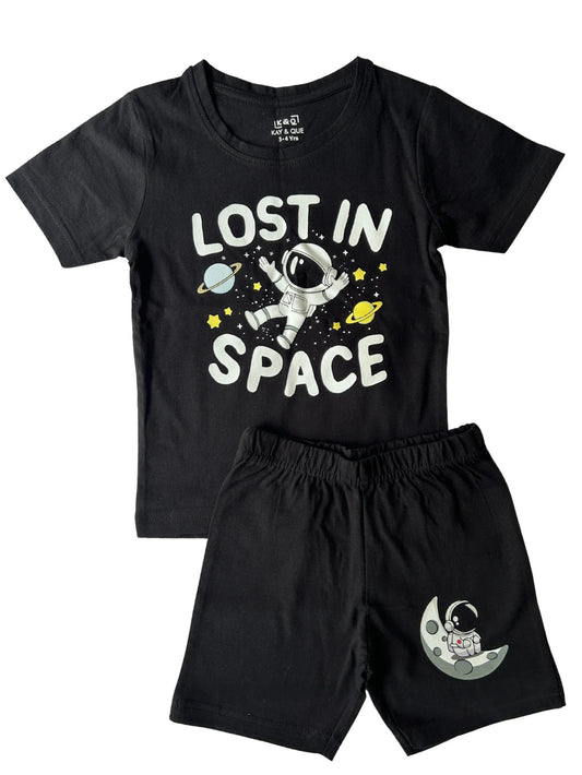 Black Lost Space Shorts Set (Unisex)