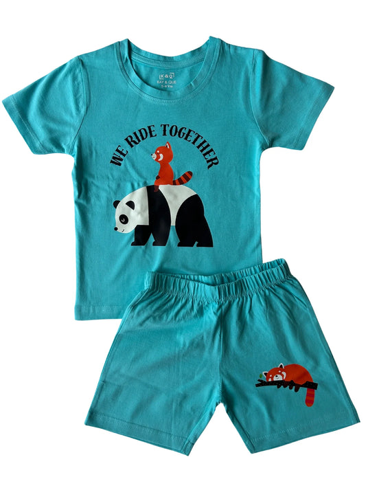 Aqua Riding Panda Shorts Set (Unisex)