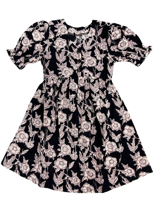 Black white floral (Cotton)