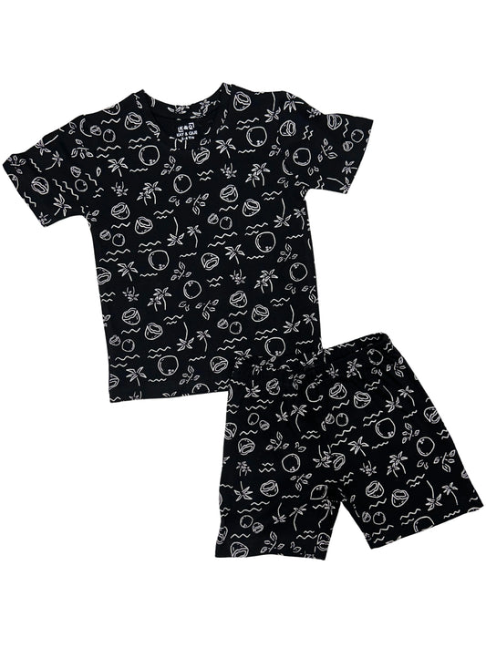 Black Coconut Coord Set with Shorts (Unisex)
